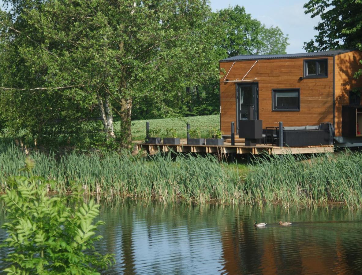 Tinyhousebeidresden 1 - Direkt Am Naturteich - Naehe Saechsische Schweiz, Dresden Großharthau Buitenkant foto