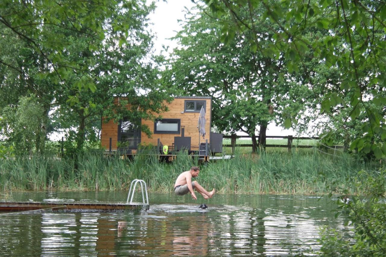Tinyhousebeidresden 1 - Direkt Am Naturteich - Naehe Saechsische Schweiz, Dresden Großharthau Buitenkant foto